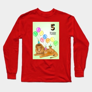 LION FAMILY 5TH BIRTHDAY Long Sleeve T-Shirt